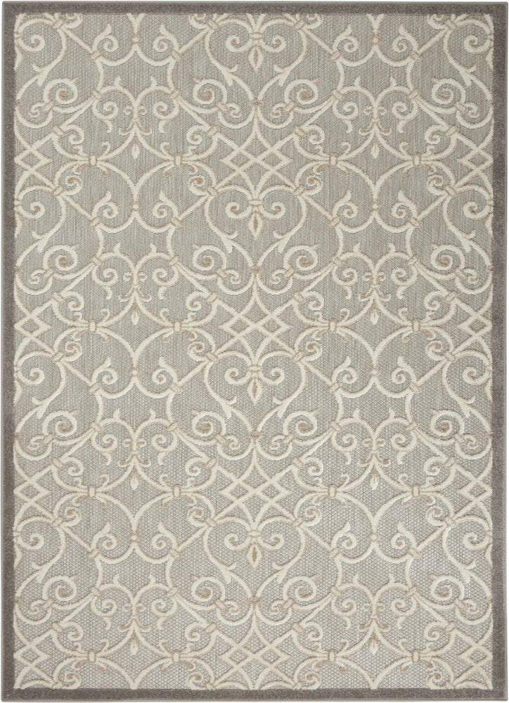 8' X 11' Gray And Ivory Indoor Outdoor Area Rug