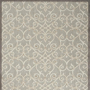 8' X 11' Gray And Ivory Indoor Outdoor Area Rug