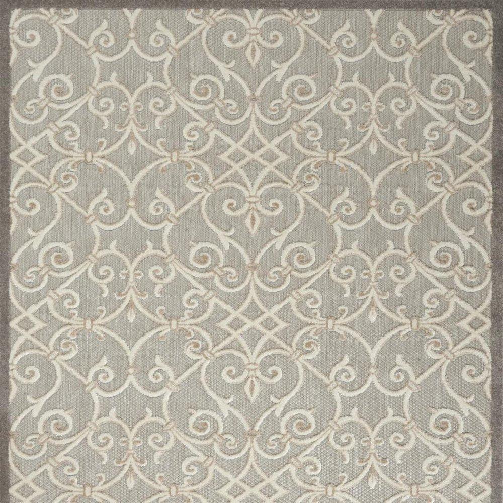 8' X 11' Gray And Ivory Indoor Outdoor Area Rug