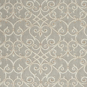 8' X 11' Gray And Ivory Indoor Outdoor Area Rug