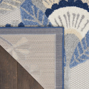 5' X 7' Blue And Gray Indoor Outdoor Area Rug