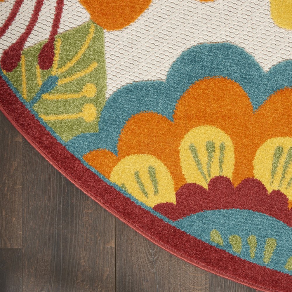 8' X 11' Yellow And Ivory Indoor Outdoor Area Rug