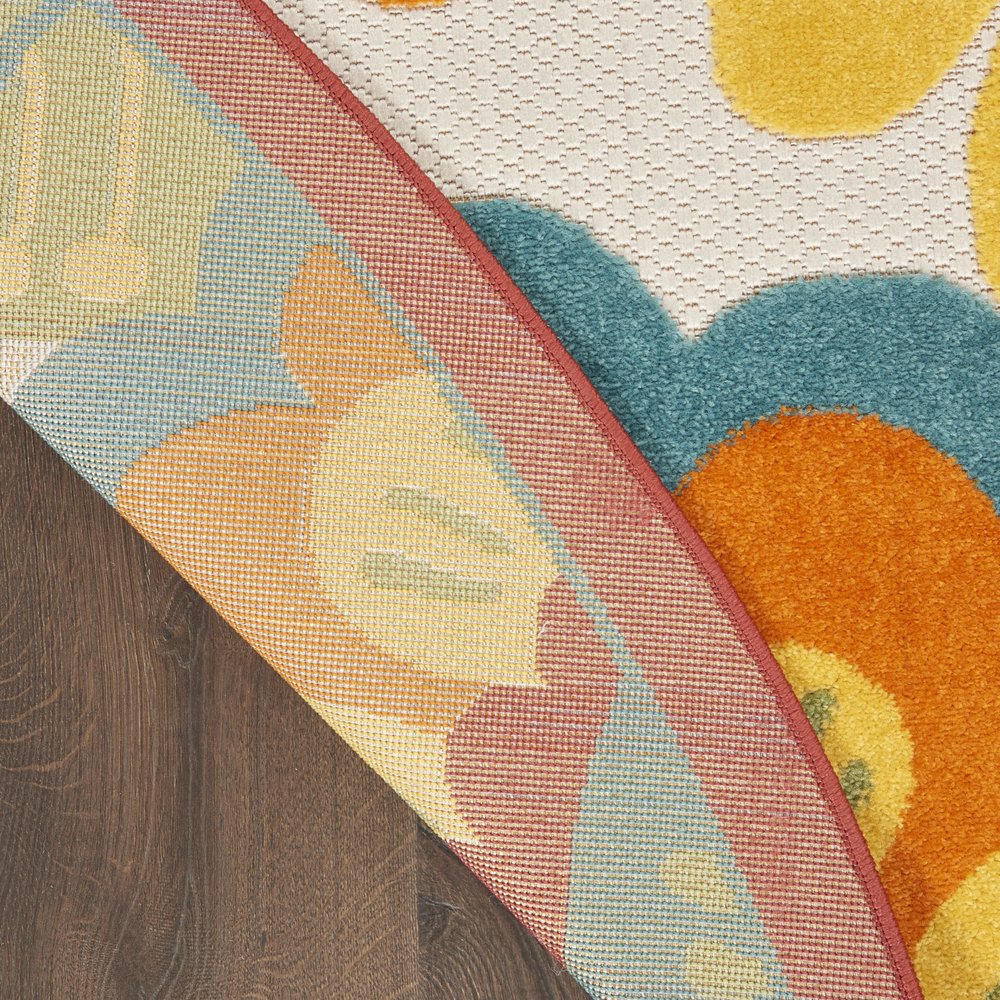 8' X 11' Yellow And Ivory Indoor Outdoor Area Rug