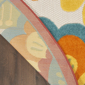 8' X 11' Yellow And Ivory Indoor Outdoor Area Rug