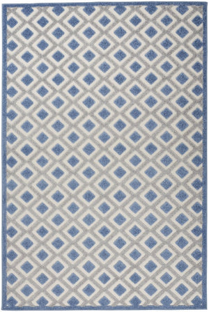 4' X 6' Blue And Gray Indoor Outdoor Area Rug