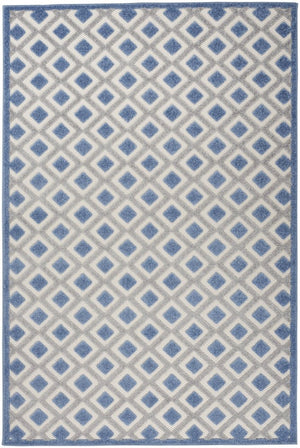 4' X 6' Blue And Gray Indoor Outdoor Area Rug