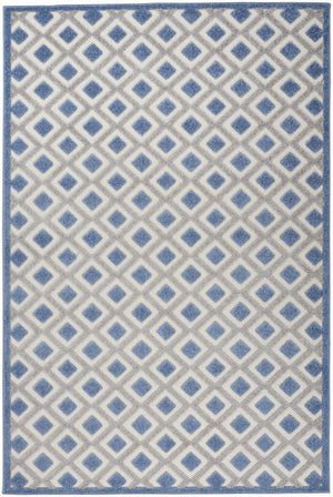 5' Blue And Gray Round Indoor Outdoor Area Rug