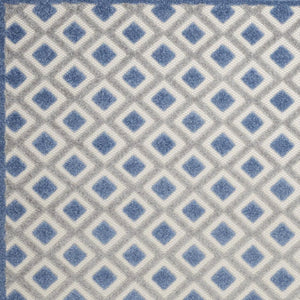 5' Blue And Gray Round Indoor Outdoor Area Rug