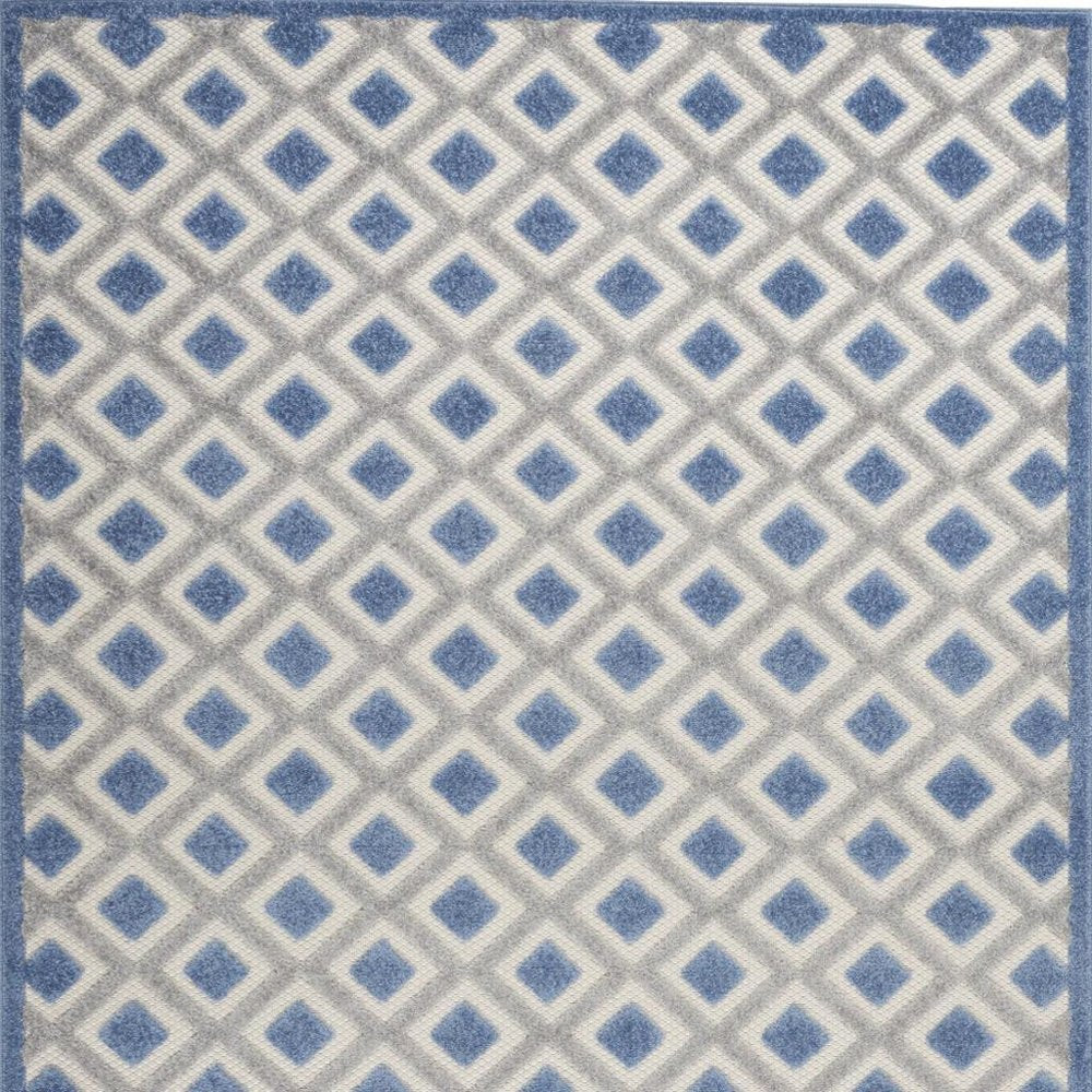 5' Blue And Gray Round Indoor Outdoor Area Rug