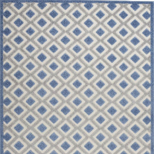 5' Blue And Gray Round Indoor Outdoor Area Rug