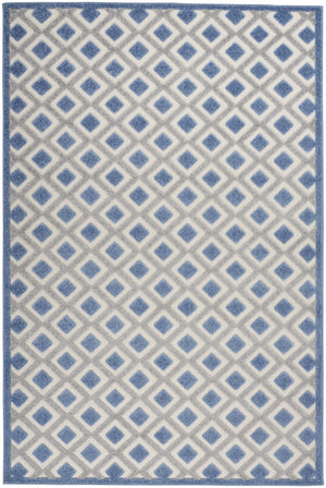 4' X 6' Blue And Gray Indoor Outdoor Area Rug