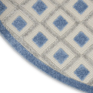 4' X 6' Blue And Gray Indoor Outdoor Area Rug