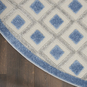 4' X 6' Blue And Gray Indoor Outdoor Area Rug