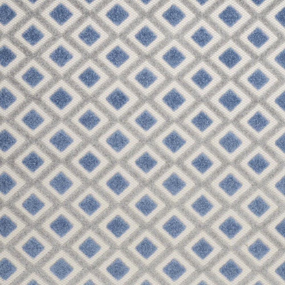 4' X 6' Blue And Gray Indoor Outdoor Area Rug