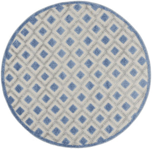 4' X 6' Blue And Gray Indoor Outdoor Area Rug