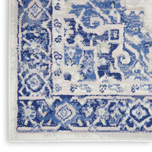 4' X 6' Blue And Gray Indoor Outdoor Area Rug