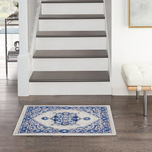 4' X 6' Blue And Gray Indoor Outdoor Area Rug
