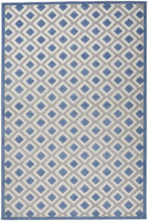4' X 6' Blue And Gray Indoor Outdoor Area Rug