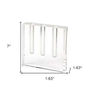 7" Clear Crystal Clear Square Table Vase