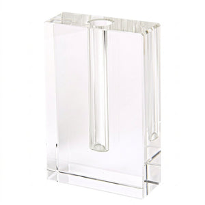 6" Clear Square Crystal Glass Table Vase