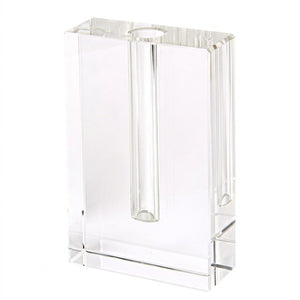 6" Clear Square Crystal Glass Table Vase