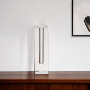 10" Clear Cylinder Crystal Glass Table Vase