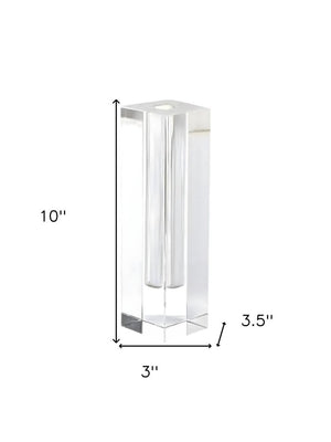 10" Clear Cylinder Crystal Glass Table Vase