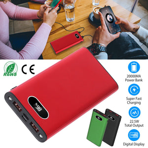 20000Mah Power Bank Portable Charger External Battery Pack 22.5W Super Fast Charging with LED Display Flashlight Fit for iPhone Samsung by DirectDeals