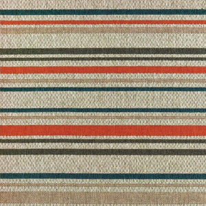 8' Blue And Gray Striped Indoor Outdoor Area Rug
