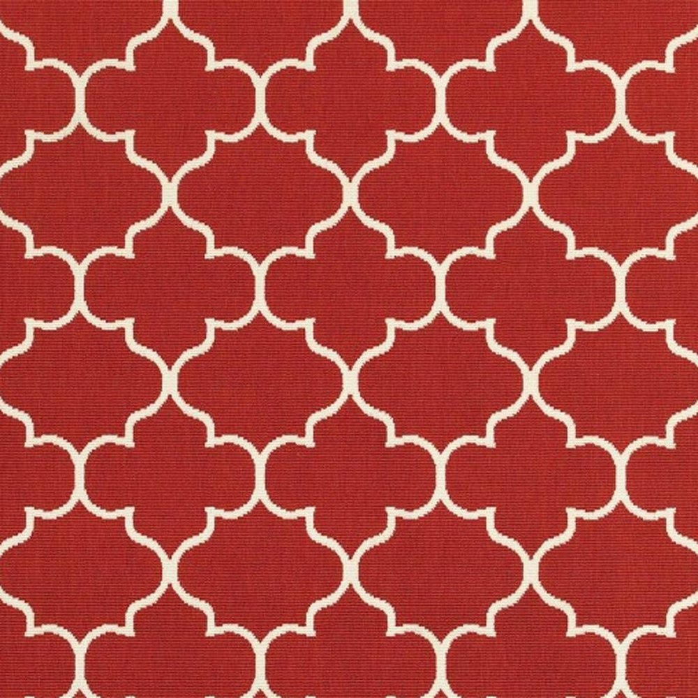4' X 6' Red And Ivory Indoor Outdoor Area Rug