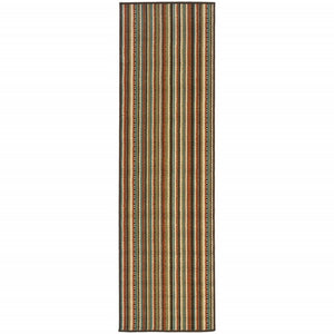 8' Green Indoor Outdoor Runner Rug