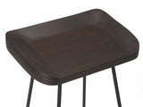 26" Dark Brown and Black Manufactured Wood and Iron Backless Counter Height Bar Chair