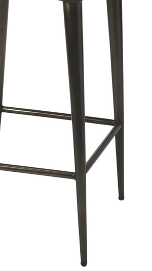 32" Brown and Black Manufactured Wood and Iron Bar Chair