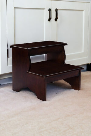 15" Dark Brown Solid Wood and Solid and Manufactured Wood Backless Bar Chair