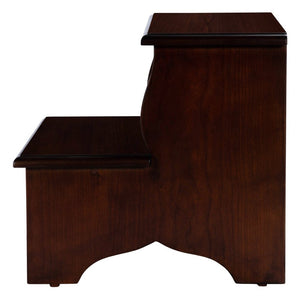 15" Dark Brown Solid Wood Step Stool