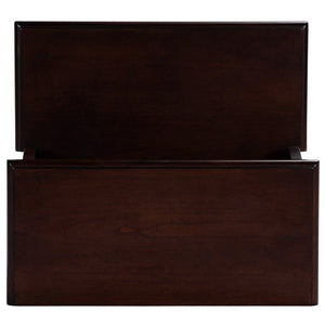 15" Dark Brown Solid Wood Step Stool