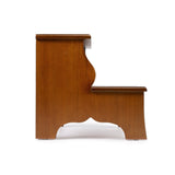 15" Brown Solid Wood and Solid and Manufactured Wood Backless Bar Chair