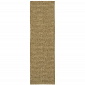 8' Tan Indoor Outdoor Runner Rug