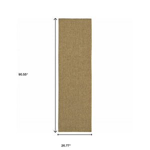 8' Tan Indoor Outdoor Runner Rug