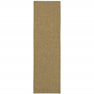 8' Tan Indoor Outdoor Runner Rug