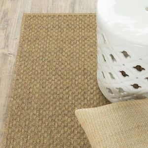 8' Tan Indoor Outdoor Runner Rug
