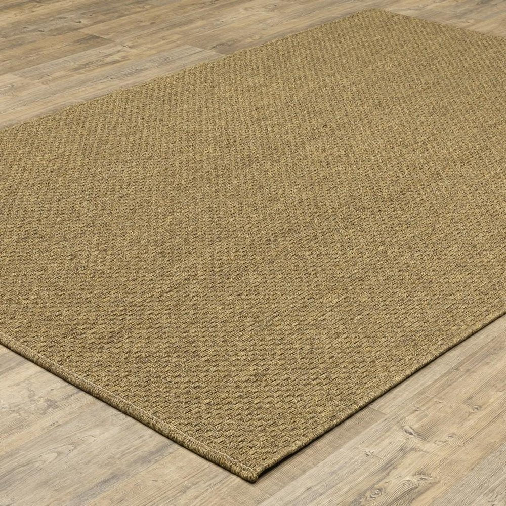 8' Tan Indoor Outdoor Runner Rug