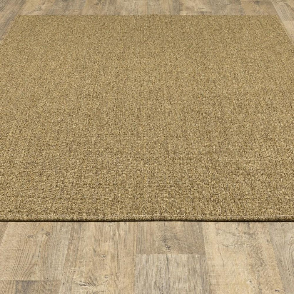 8' Tan Indoor Outdoor Runner Rug