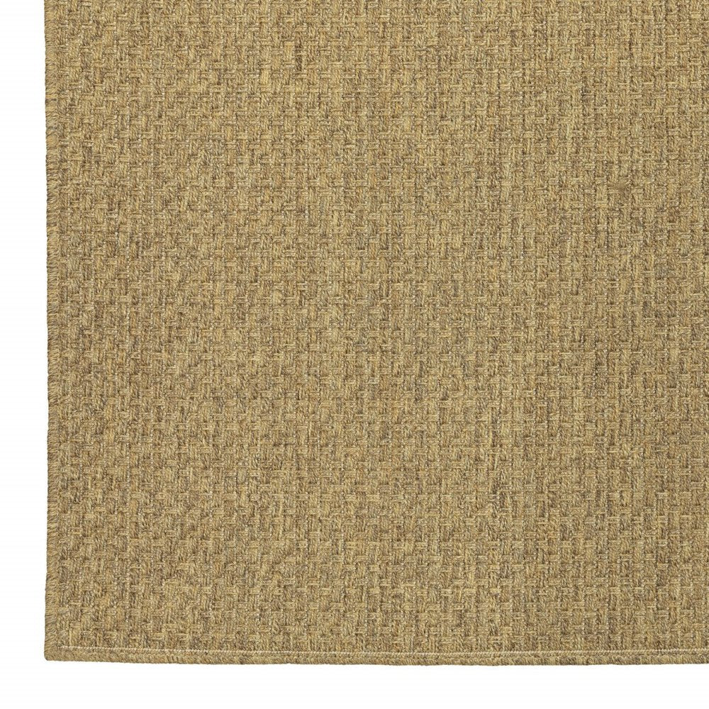 8' Tan Indoor Outdoor Runner Rug