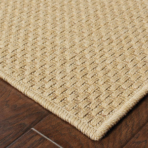 8' Beige Indoor Outdoor Runner Rug