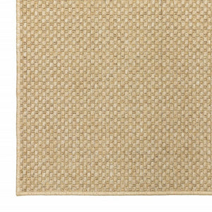 8' Beige Indoor Outdoor Runner Rug