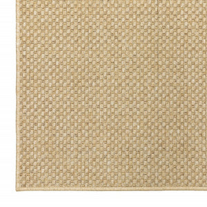 8' Beige Indoor Outdoor Runner Rug