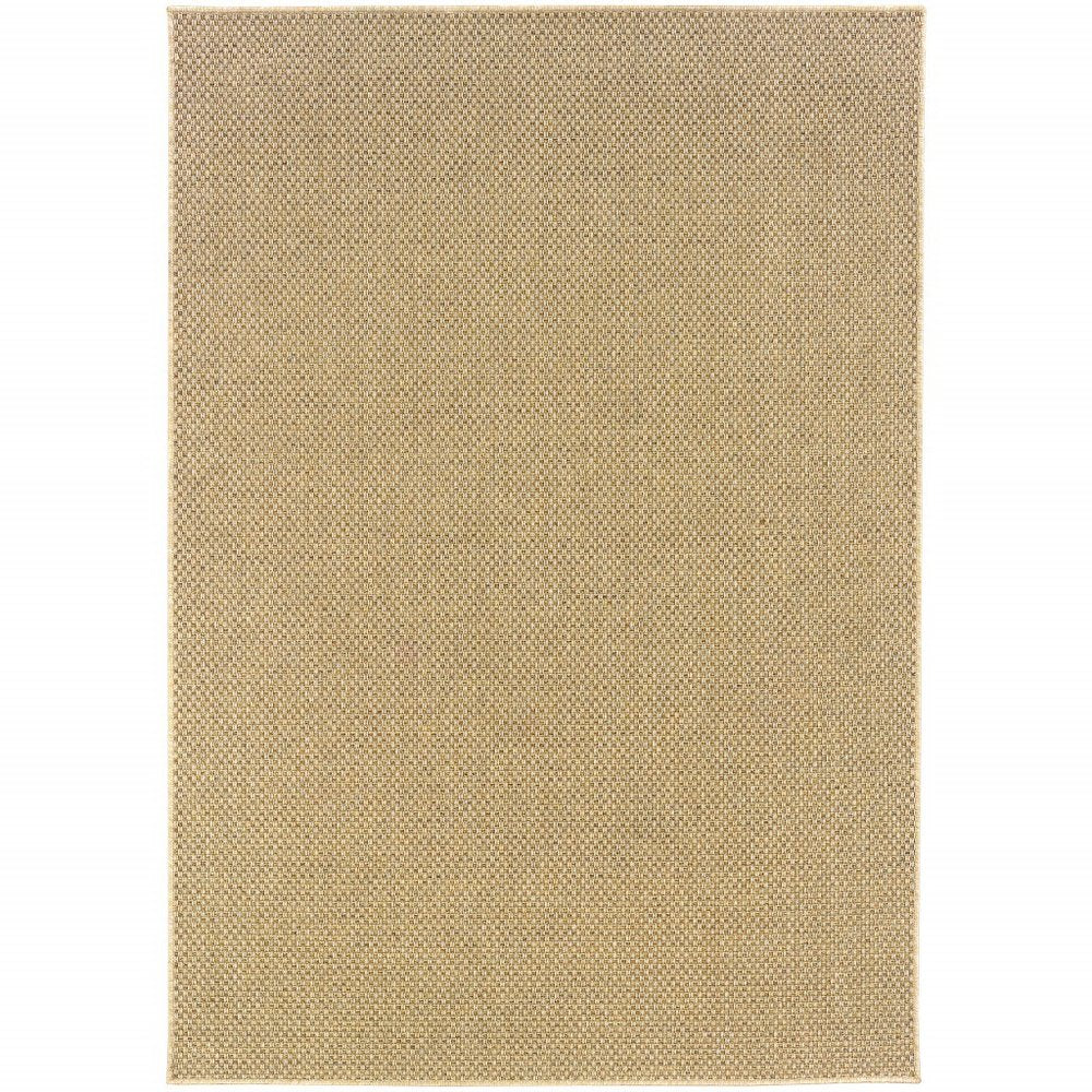 8' Beige Indoor Outdoor Runner Rug