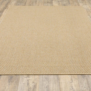 8' Beige Indoor Outdoor Runner Rug