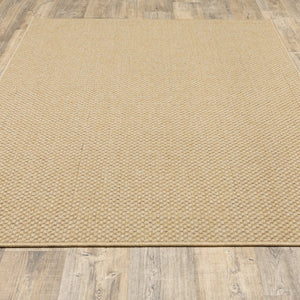 8' Beige Indoor Outdoor Runner Rug